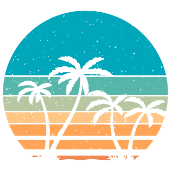 retro sunset, 80s style grunge striped sunsets. with summer beach png