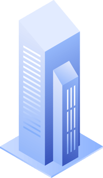 blue building isometric object png