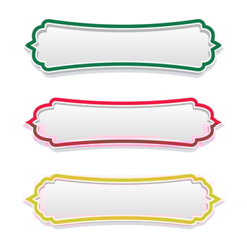 Collection of arabic islamic text box frame border ribbon banner illustration vector