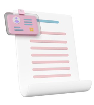3d render, 3d Id card with checklist paper, clipboard isolated. Business person card, job application, recruitment staff, human resources, job search, plastic card concept png