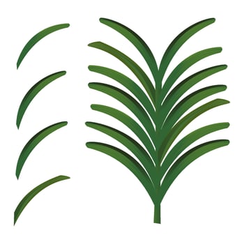 Set of watercolor green leaves elements. Collection botanical vector isolated on white background suitable for Wedding Invitation, save the date, thank you, or greeting card.