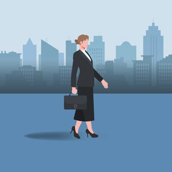 Businesswoman walking at the city design vector illustration
