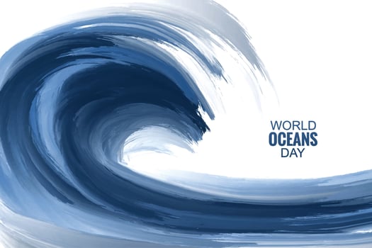 Powerful blue ocean wave background vector