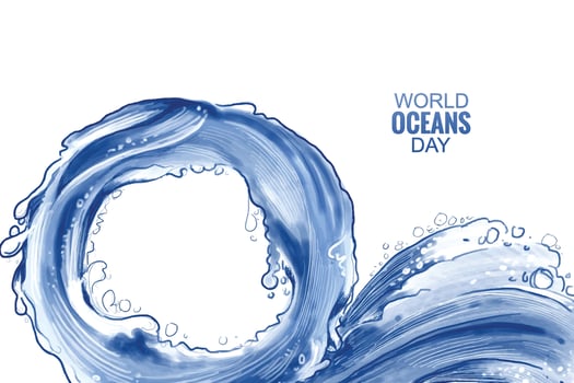 World ocean day celebration on sea ocean wave background vector