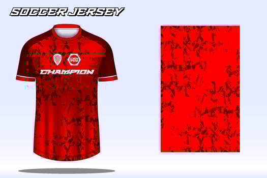 Soccer jersey sport t-shirt design mockup for football club vector