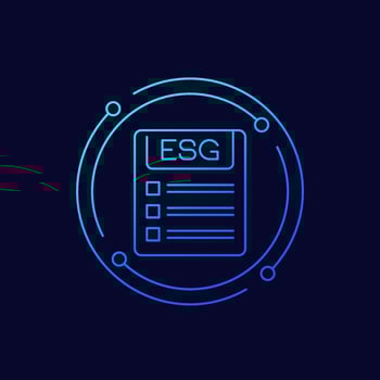 ESG icon with a checklist, linear design vector