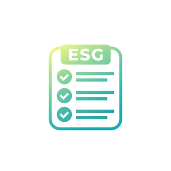 ESG icon with a checklist on white vector