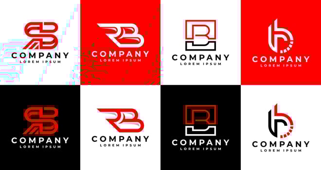 Minimalist business line letter R B RB BR logo design. Modern initial RB BR logo. vector