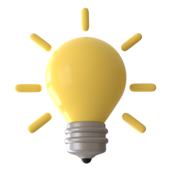 3D light bulb png transparent background