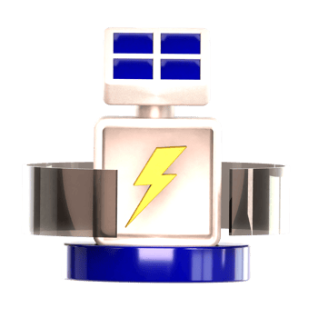 3d icon electric bolt in cube png