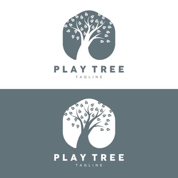 Tree Logo Design, Playground Vector, Education Tree Icon vector