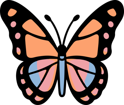 Hand Drawn butterfly in doodle style png