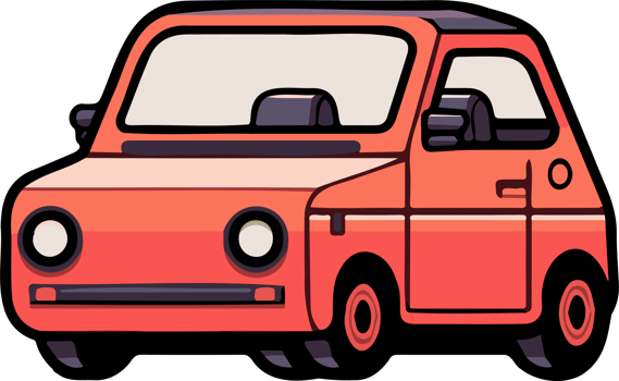 SUV car in flat line art style png