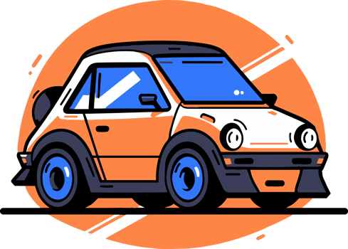 sedan car in flat line art style png
