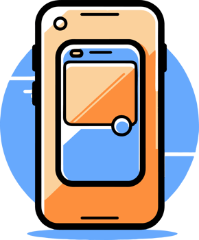smart phone in flat line art style png
