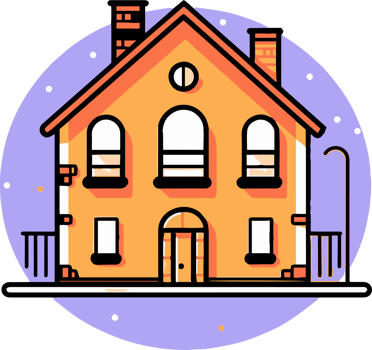 lovely house in flat line art style png