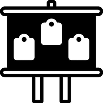 solid icon for black board vector