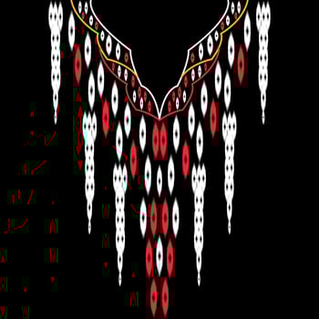 Traditional geometric ethnic embroidered neckline vector
