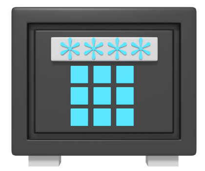 Security safe password button png