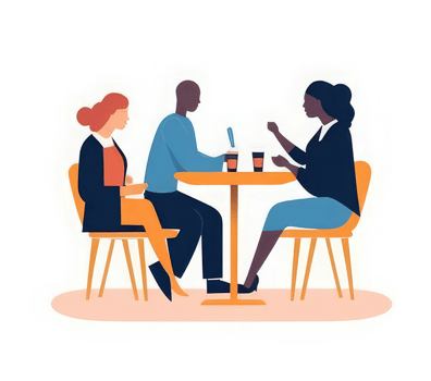 People working in the office, sitting at the desk . png