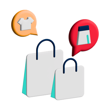 Shopping bag. Shopping online icon set - 3D render icon png