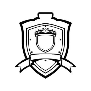vintage logo in flat line art style vector