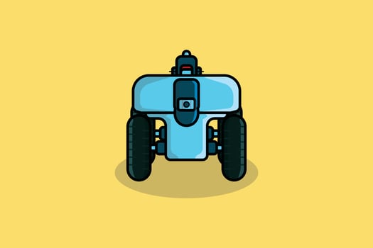 Smart Farming Industry Robot vector illustration. Farm transportation objects icon concept. Robots in agriculture, farming robot, robot greenhouse.