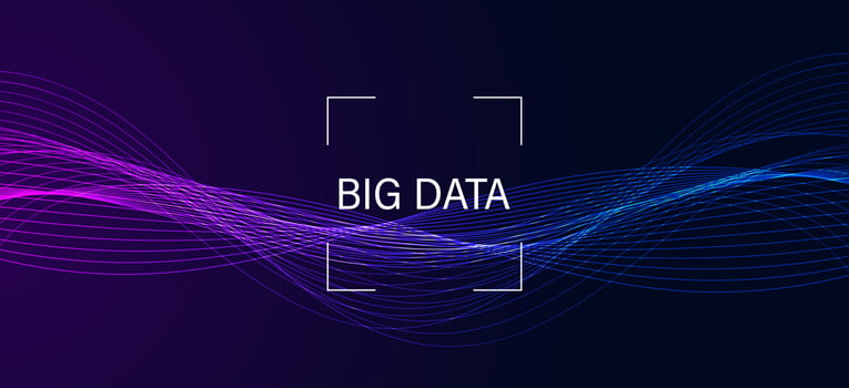 The concept of digital waves, big data fluttering data collection Data processing and data analysis on a beautiful futuristic background. vector