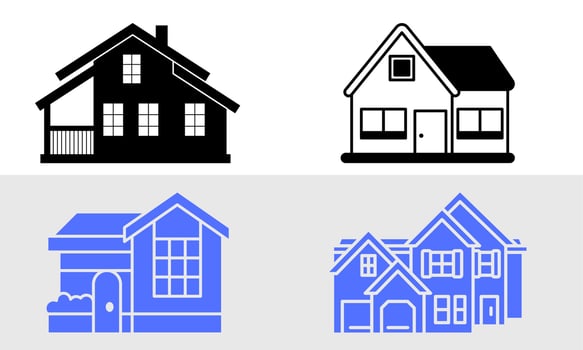 House logo set vector design illustration