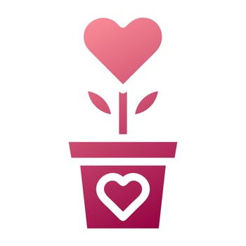 flower love icon solid gradient red colour mother day symbol illustration. vector