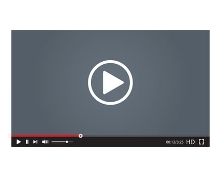 Video player interface. vector