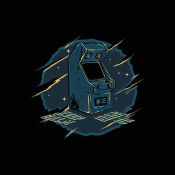 Design concept styles vintage featuring classic arcade machines suitable for t shirt merchandise, logo, etc vector