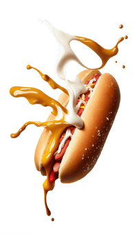 Hot and Fresh tasty delicious hotdog. . png