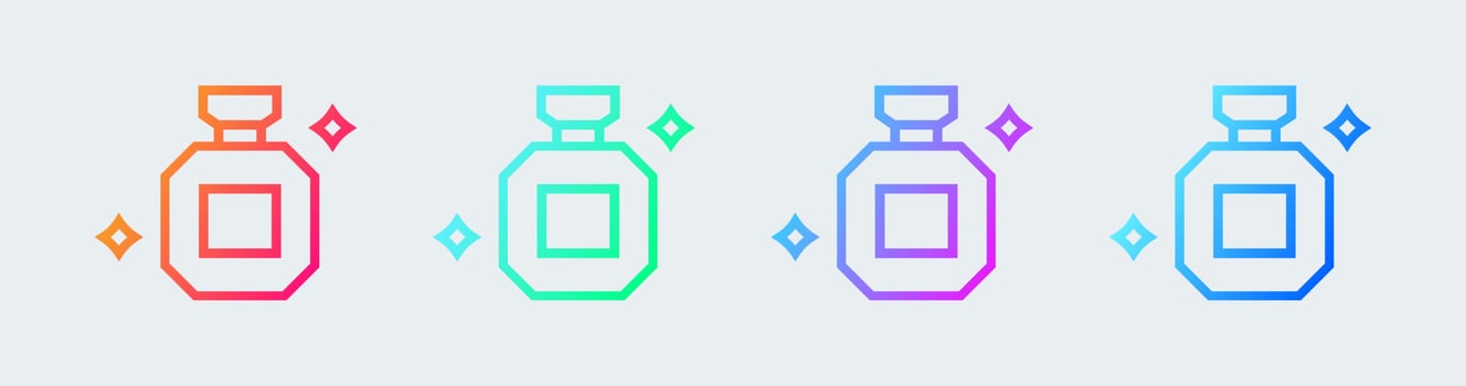 Perfume line icon in gradient colors. Bottle signs vector illustration.