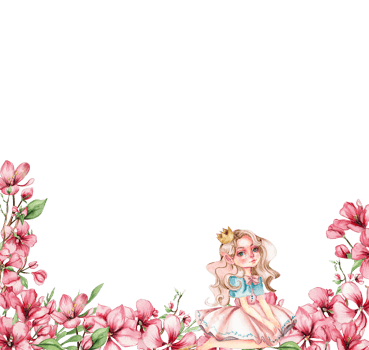 Watercolor square spring garden full of flowers frame in cartoon style with a flower fairy. Cartoon hand drawn illustration with flower princess for kids design. Perfect for wedding invitation. png