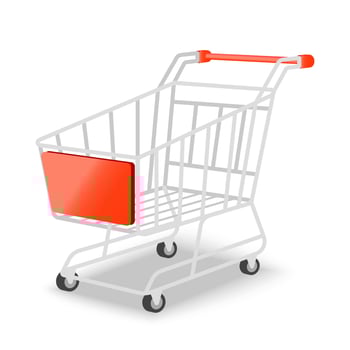 Shopping cart, basket used for shopping isolated vector illustration