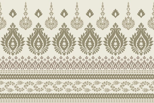 Paisley ethnic seamless pattern design. floral pattern with paisley and indian flower motifs. damask style pattern for textil and decoration vector