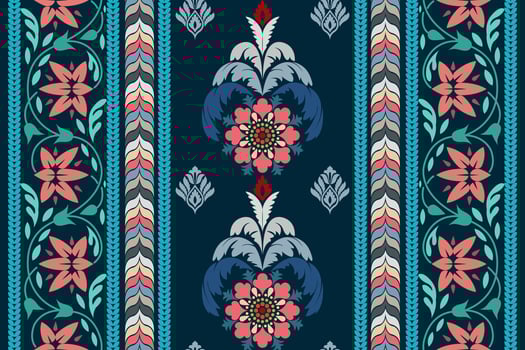Paisley ethnic seamless pattern design. floral pattern with paisley and indian flower motifs. damask style pattern for textil and decoration vector