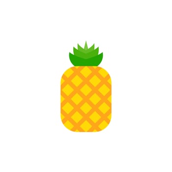 pineapple flat design vector illustration. Tropical fruit. Symbol of food, sweet, exotic and summer, vitamin, healthy. Nature logo. Flat concept. Design element Vector illustration