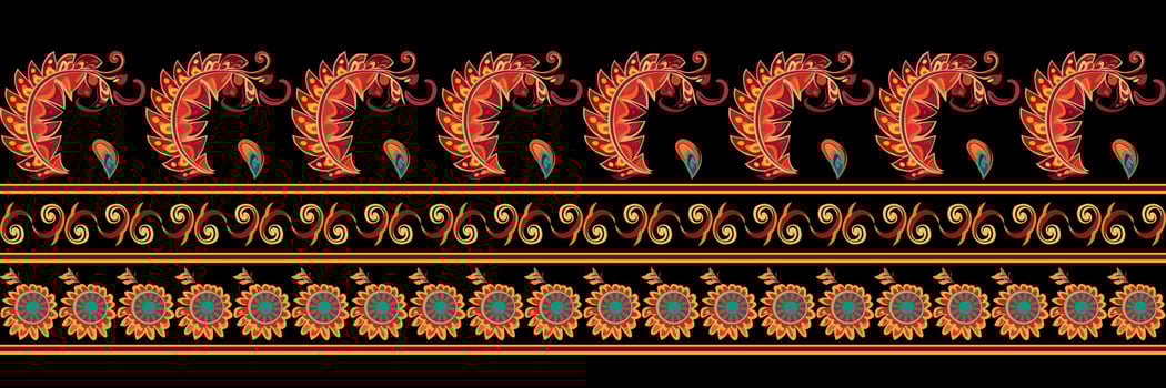 Paisley ethnic seamless pattern design. floral pattern with paisley and indian flower motifs. damask style pattern for textil and decoration vector