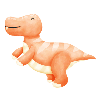 Cute dinosaurs watercolor elements design. png