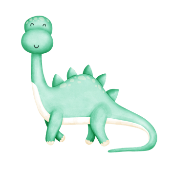 Cute dinosaurs watercolor elements design. png