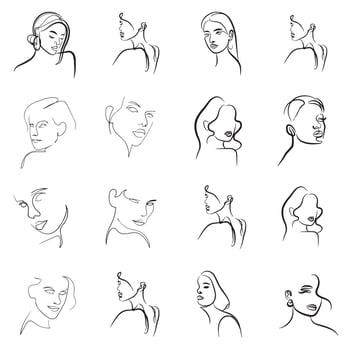 Woman face icon vector illustration.