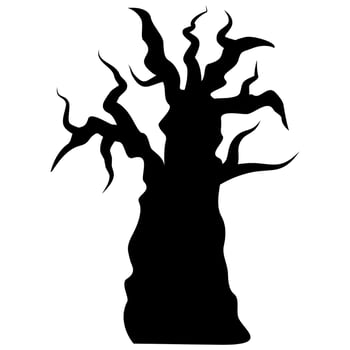 halloween black tree scary vector