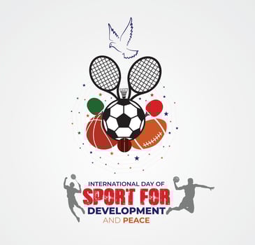 International Day of Sport for Development and Peace. Template for background, banner, card, poster. vector illustration.