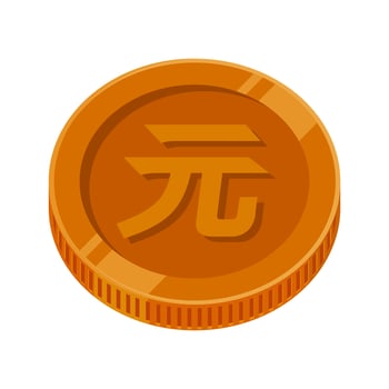 Renminbi Bronze Coin China Yuan Money Copper Vector