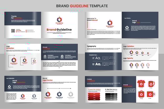 Minimalist luxury brand guide template vector