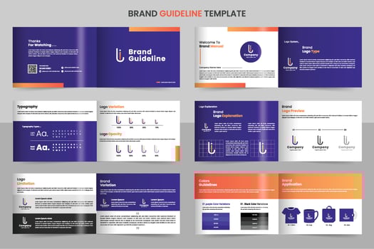 Minimalist luxury brand guide template vector