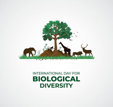 International Day for Biological Diversity. Template for background, banner, card, poster. vector illustration.