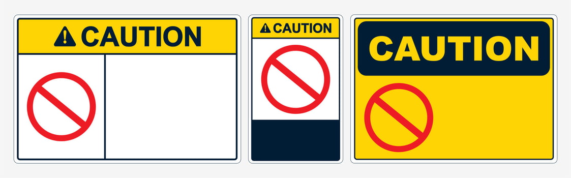 Caution sign template yellow. Vector sign Yellow caution